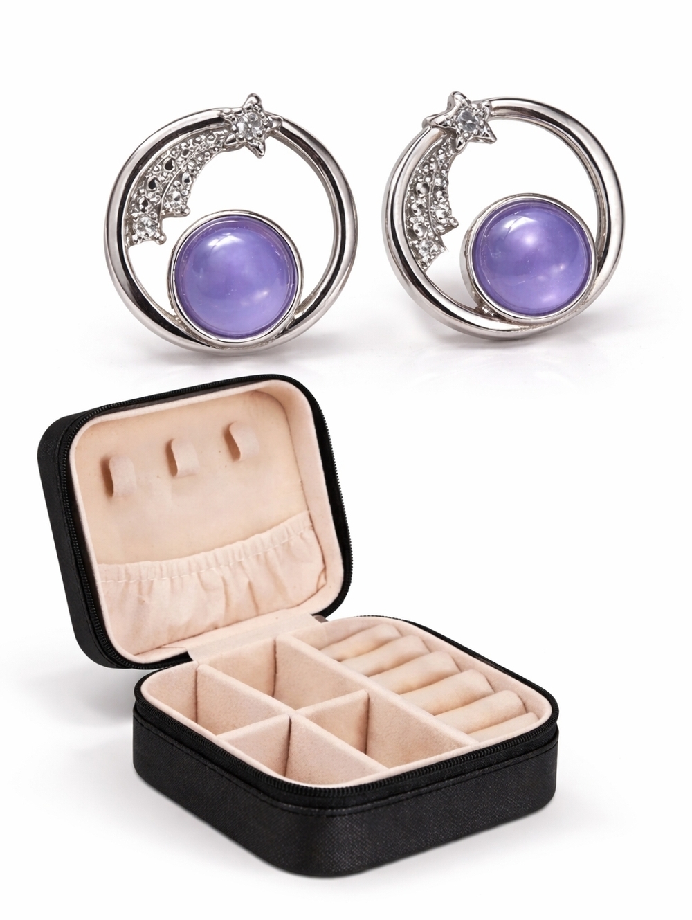 New Tanzanite Gemstone S925 post Studs And Travel Jewelry Box Bundle